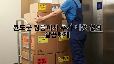 완도군 원룸이사, 추가 비용 없이 깔끔하게! 📦✨